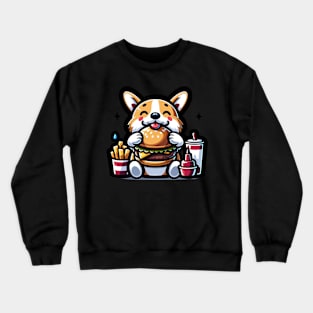 corgi eating fast food Crewneck Sweatshirt